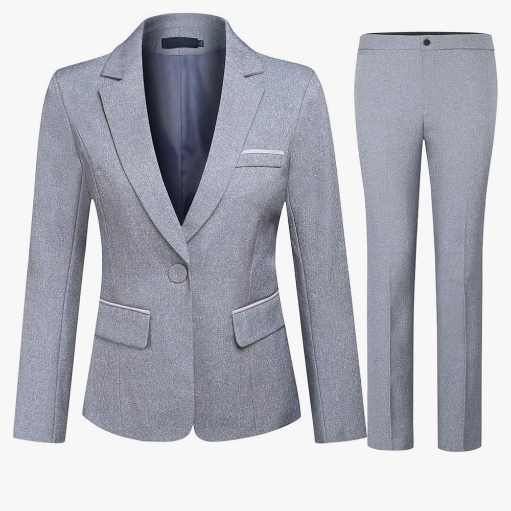 YUNCLOS Women's 2 Piece Office Lady Business Suit Set Blazer Pant